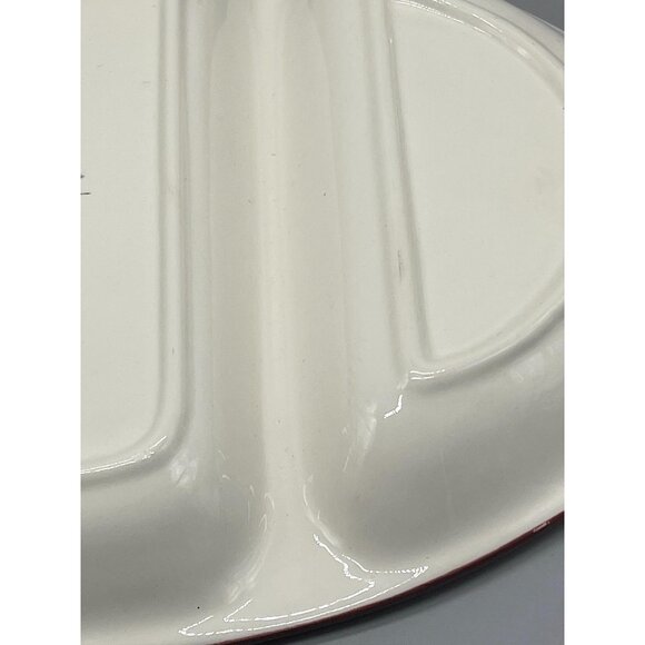 Pier 1 serving tray hand-painted dolomite 3 sections grapes and pear READ - Picture 8 of 8